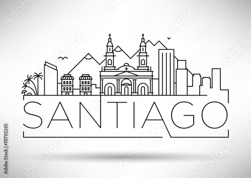 Minimal City Linear Skyline with Typographic Design