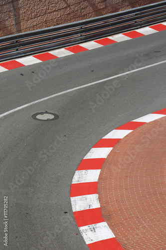 Texture of Motor Race Asphalt and Curb on Monaco GP