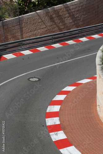 Obraz na płótnie Texture of Motor Race Asphalt and Curb on Monaco GP