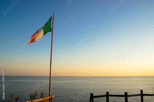 Italian flag at sunset © scotttnz