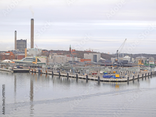 Stockholm, Sweden - March, 19, 2016: The image of Baltic sea bank near Stockholm, Sweden