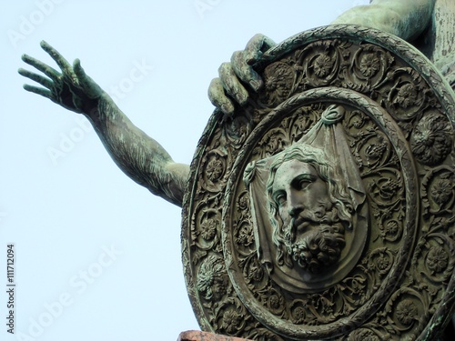 Bild auf Leinwand Monument to Minin and Pozharsky in Moscow, Russia, details