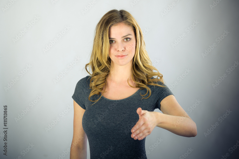 female model attractive woman on plein background with copy spac female model attractive woman on plein background with copy spac