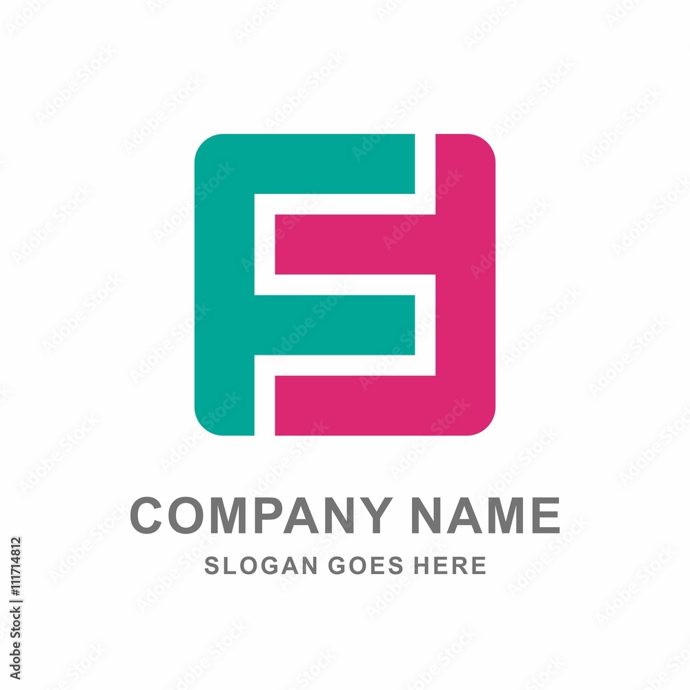 Monogram Letter F & F Square Vector Logo Template Monogram Letter F & F Square Vector Logo Template