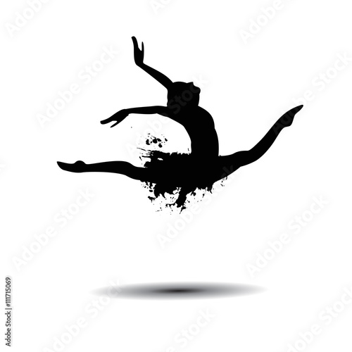 ballerina silhouette black on white