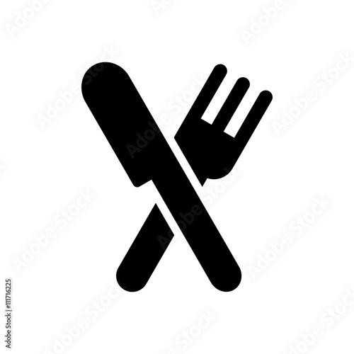 fork knife black icon on white background