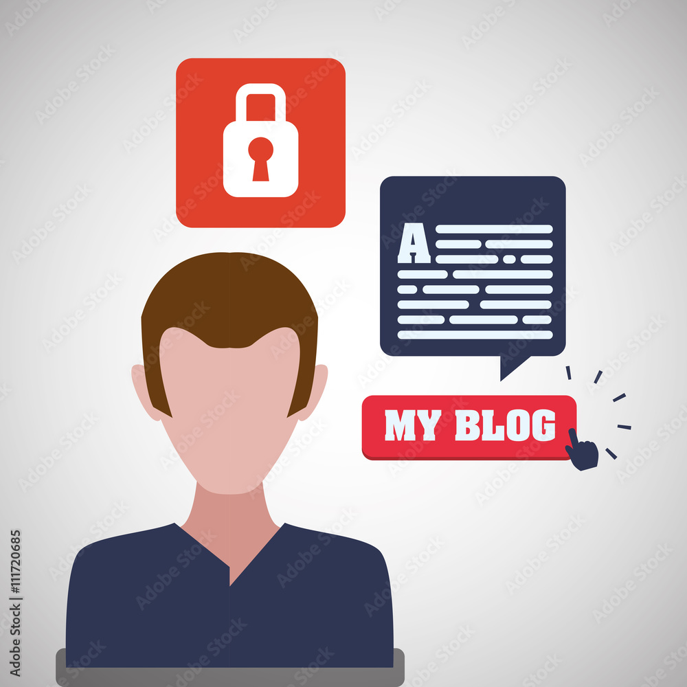 Blogging design. social media icon. Isolated illustration Blogging design. social media icon. Isolated illustration