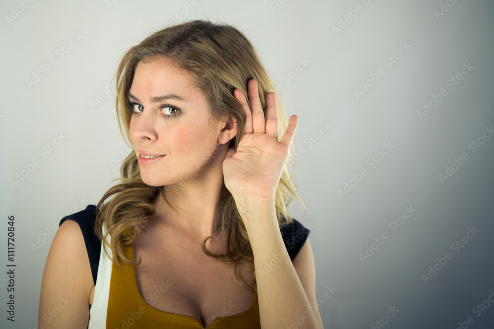 female model attractive woman on plein background with copy spac