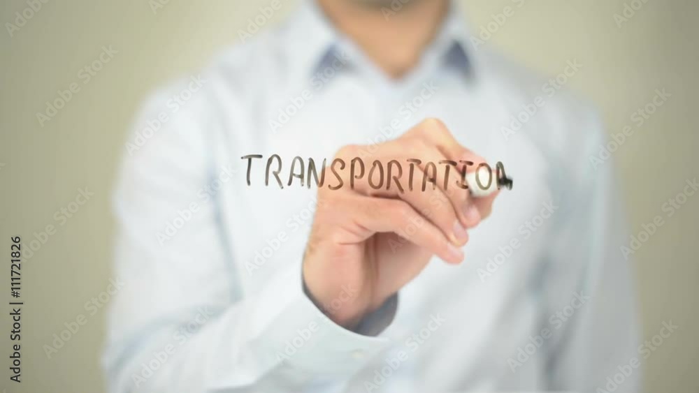 Transportation Management, Man Writing on Transparent Screen Transportation Management, Man Writing on Transparent Screen