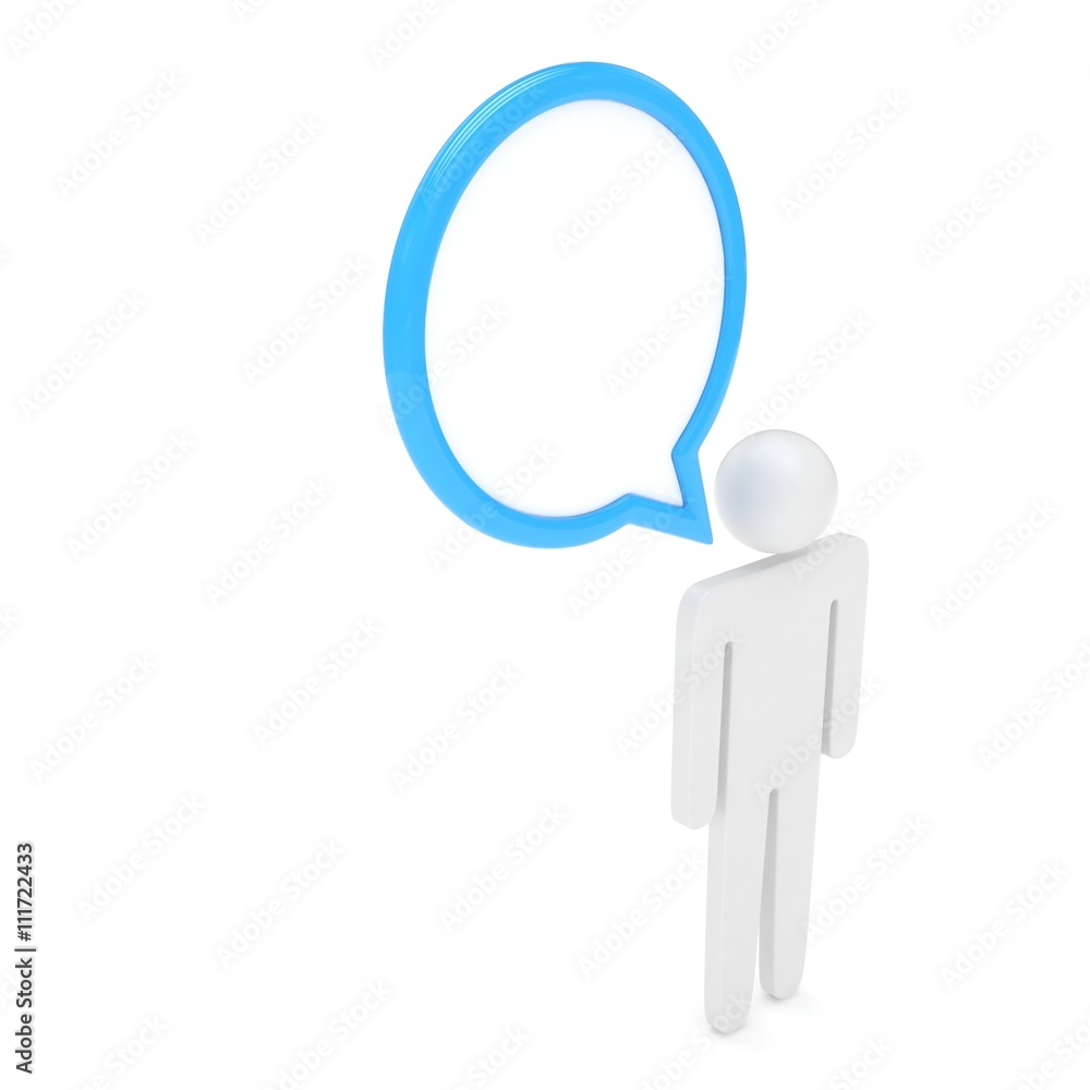 3d man with talk bubbles isolated over a white background. 3d rendering. 3d man with talk bubbles isolated over a white background. 3d rendering.