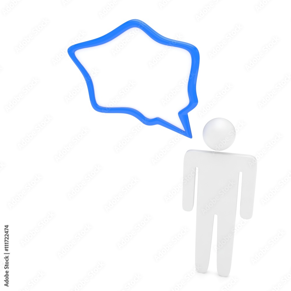 3d man with talk bubbles isolated over a white background. 3d rendering. 3d man with talk bubbles isolated over a white background. 3d rendering.