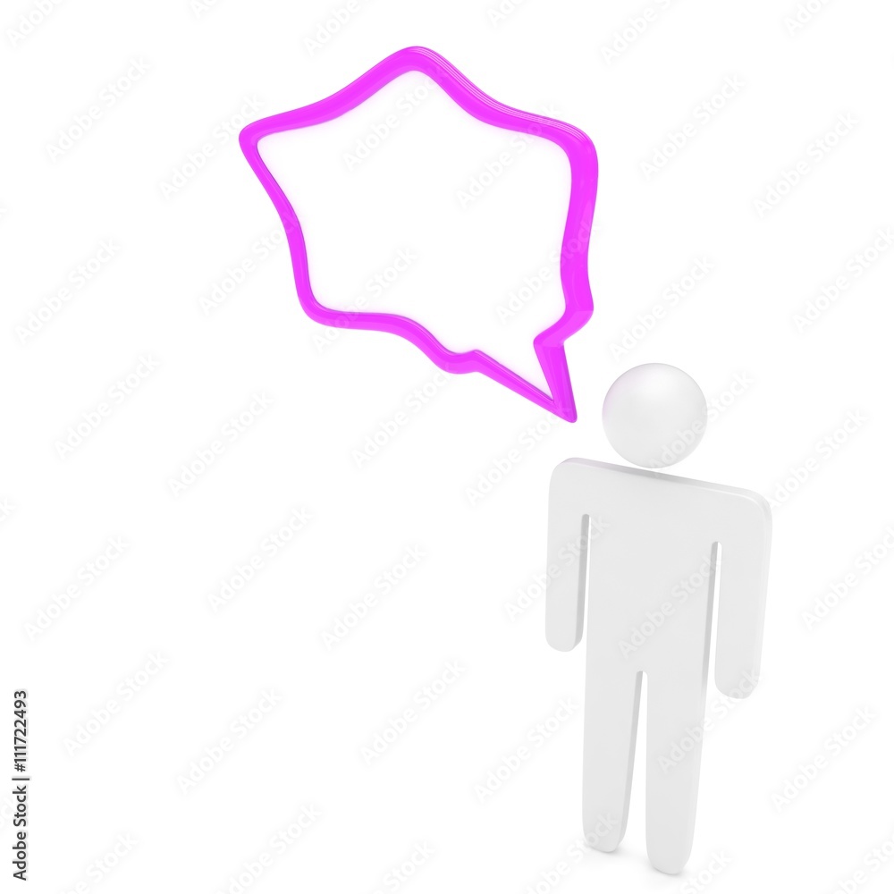 3d man with talk bubbles isolated over a white background. 3d rendering. 3d man with talk bubbles isolated over a white background. 3d rendering.