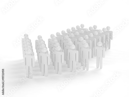 Wallpaper Mural Many 3d people figure in arrow shape with the leader in front. 3d rendering. Torontodigital.ca