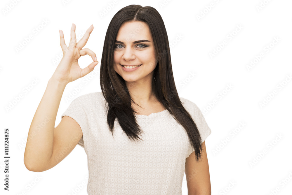 Happy young woman isolated on white background Happy young woman isolated on white background