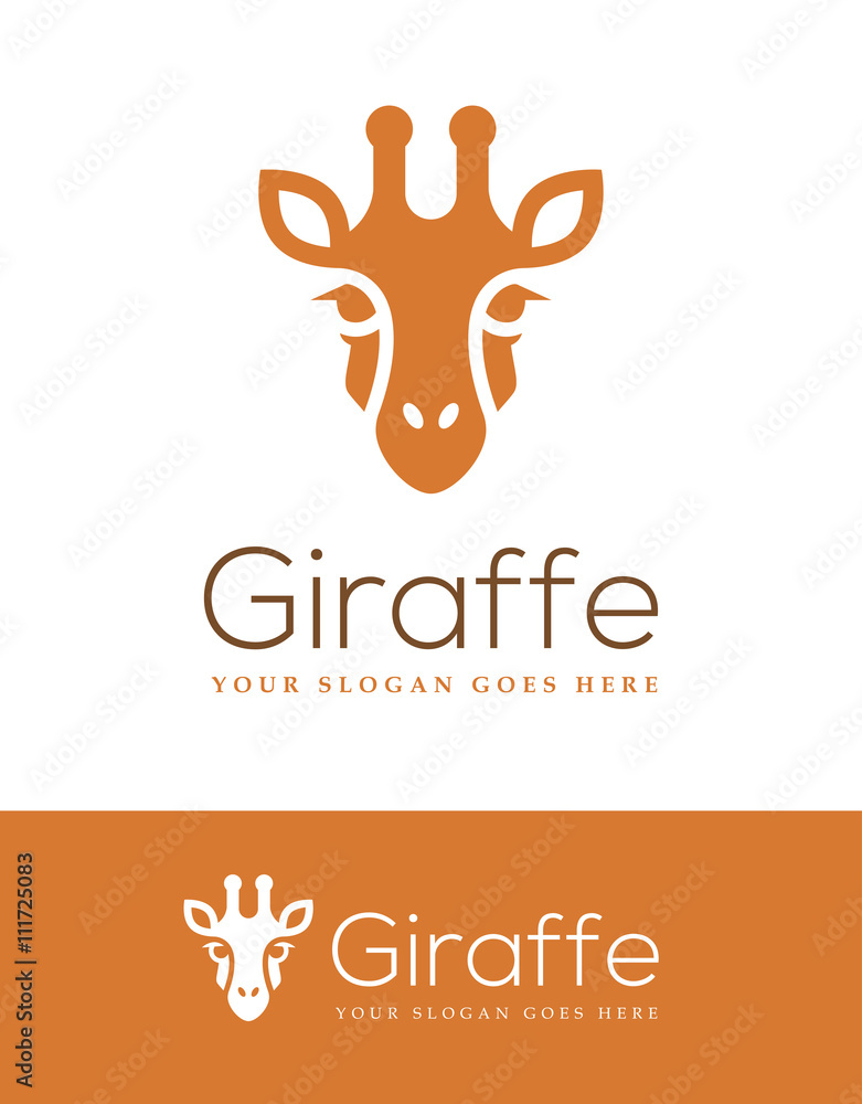 Naklejka premium Logo głowy żyrafy