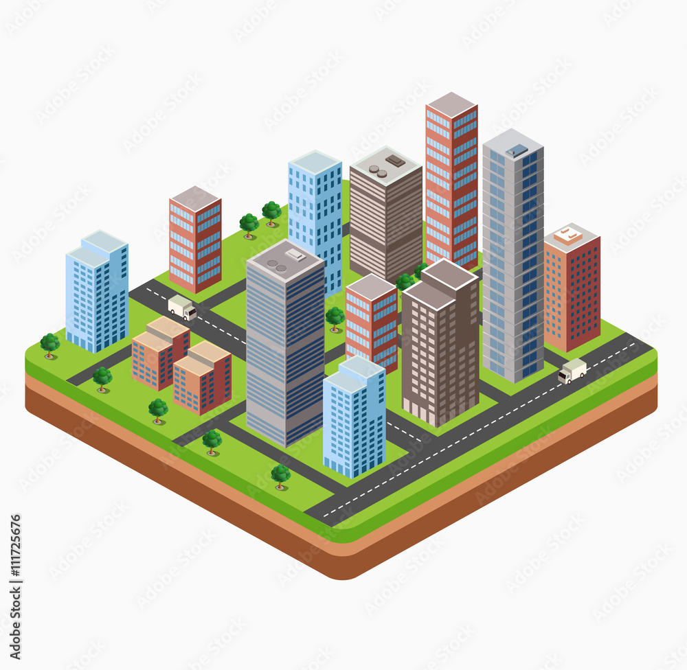 Skyscrapers, urban high-rise home. Set of objects for urban design. Skyscrapers, urban high-rise home. Set of objects for urban design.