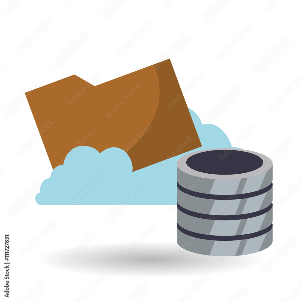 Cloud computing design. Media icon. Isolated illustration