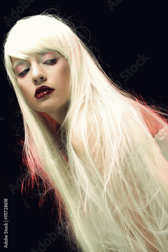 woman with magnificent white hair