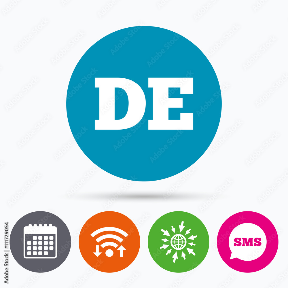 German language sign icon. DE Deutschland. German language sign icon. DE Deutschland.