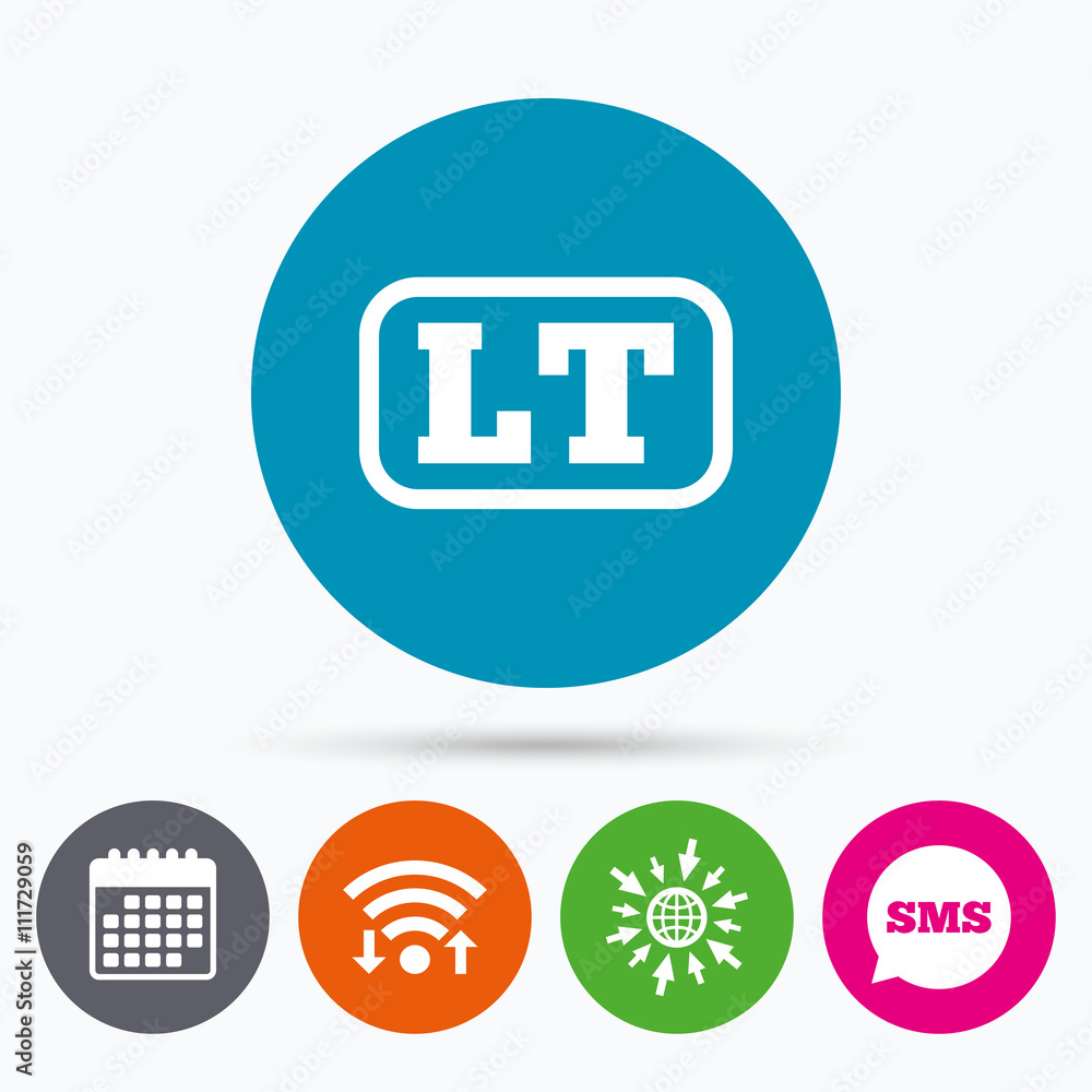 Lithuanian language sign icon. LT translation Lithuanian language sign icon. LT translation