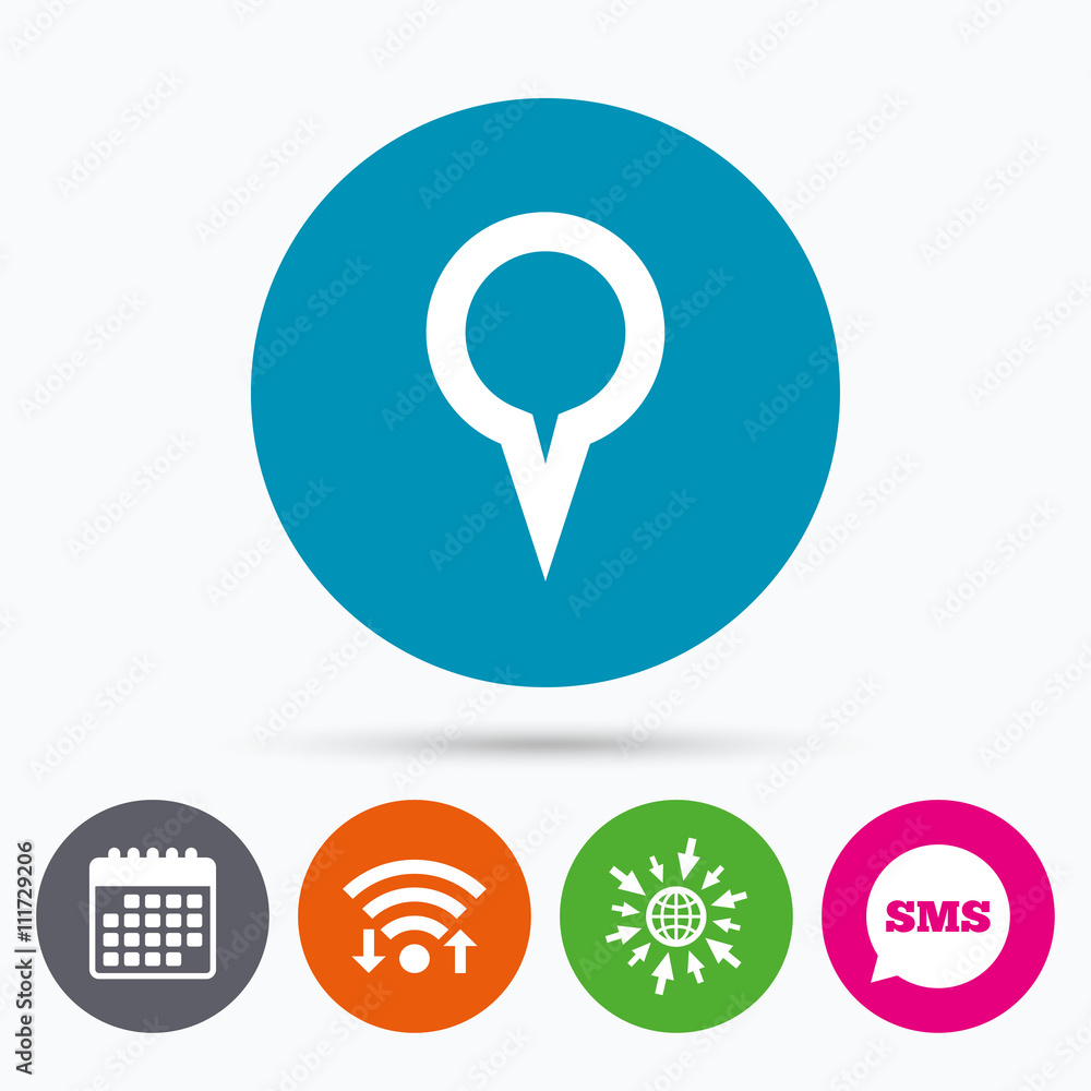 Map pointer sign icon. Marker symbol. Map pointer sign icon. Marker symbol.