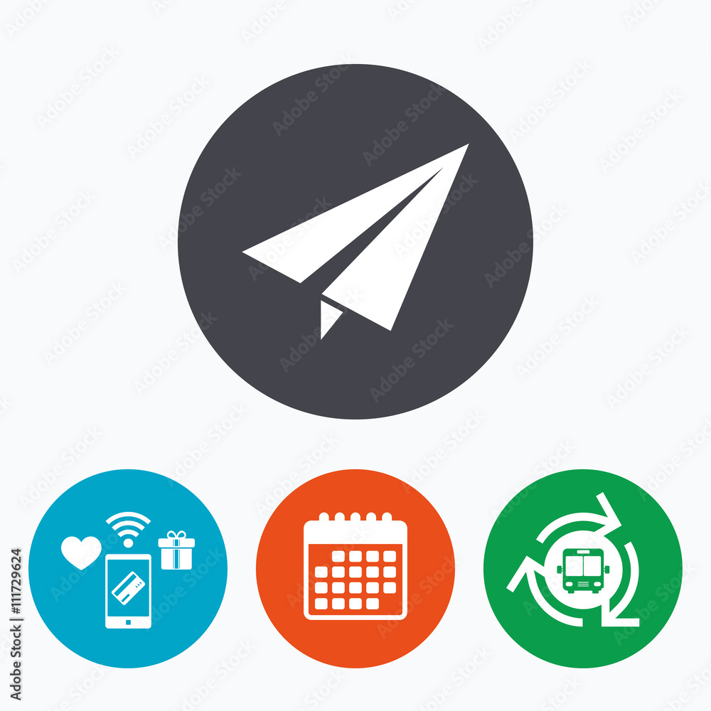 Paper Plane sign. Airplane symbol. Travel icon. Paper Plane sign. Airplane symbol. Travel icon.