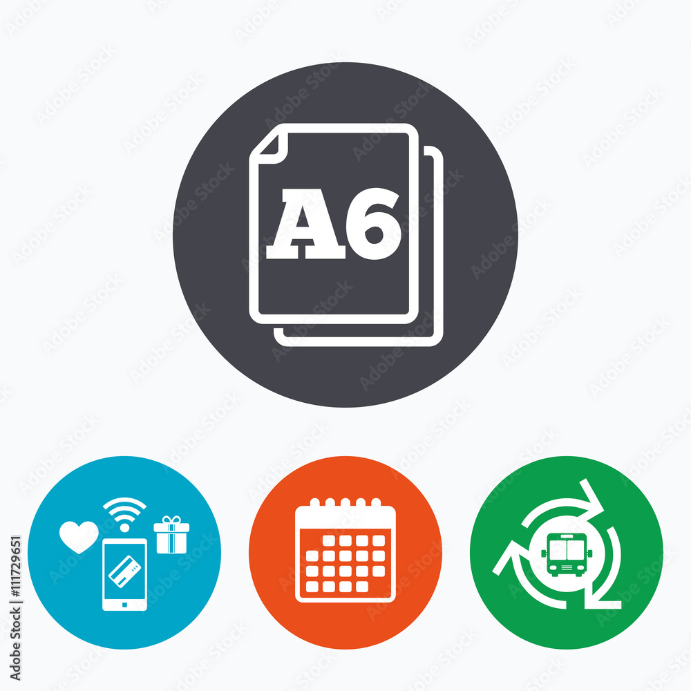 Paper size A6 standard icon. Document symbol. Paper size A6 standard icon. Document symbol.