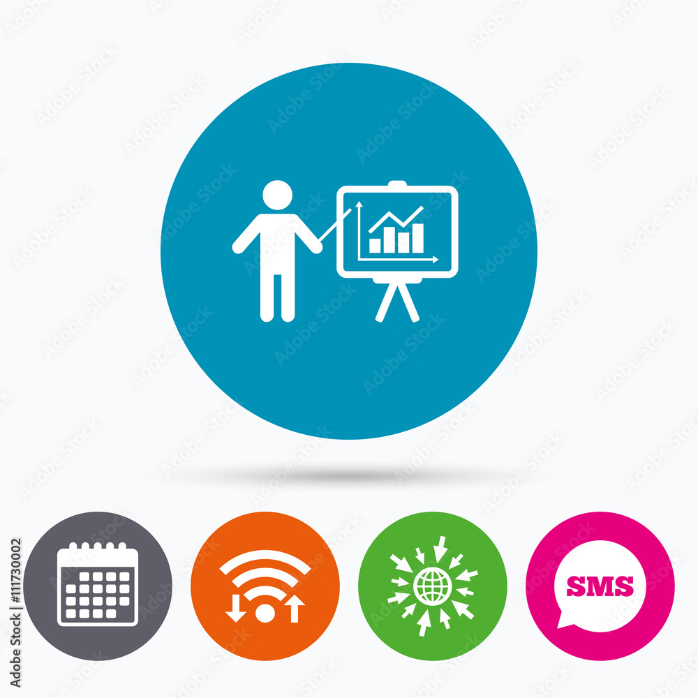 Presentation billboard sign icon. Diagram symbol Presentation billboard sign icon. Diagram symbol