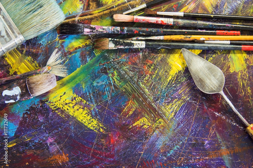 brush to paint the picture. paint brushes