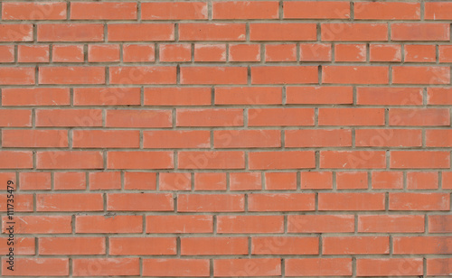 Orange brick wall. Seamless texture. Smooth neat brickwork.