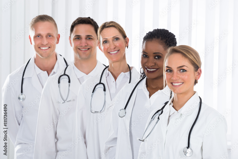 Medical Practitioner Standing In A Line Medical Practitioner Standing In A Line