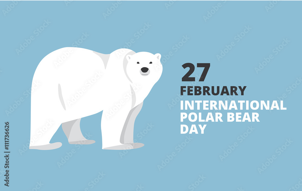 Fototapeta premium Polar bear hand drawn illustration, flat style