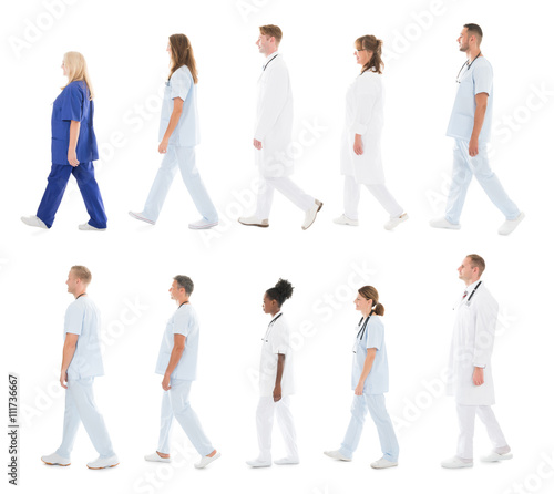Medical Team Walking In Row