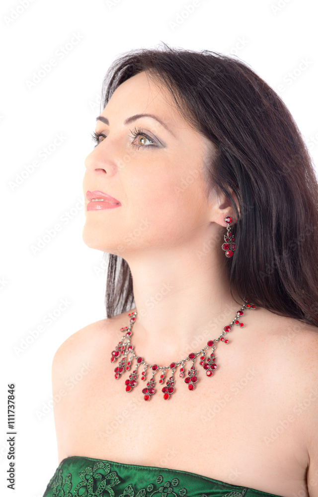 woman in a beautiful necklace