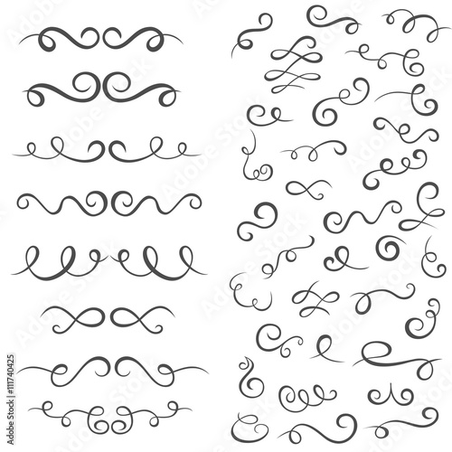 ornaments design, hand drawn elements decorations, invitations wedding cards, vector illustration, collection set