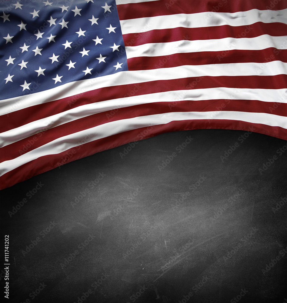 Obraz premium Flag on blackboard