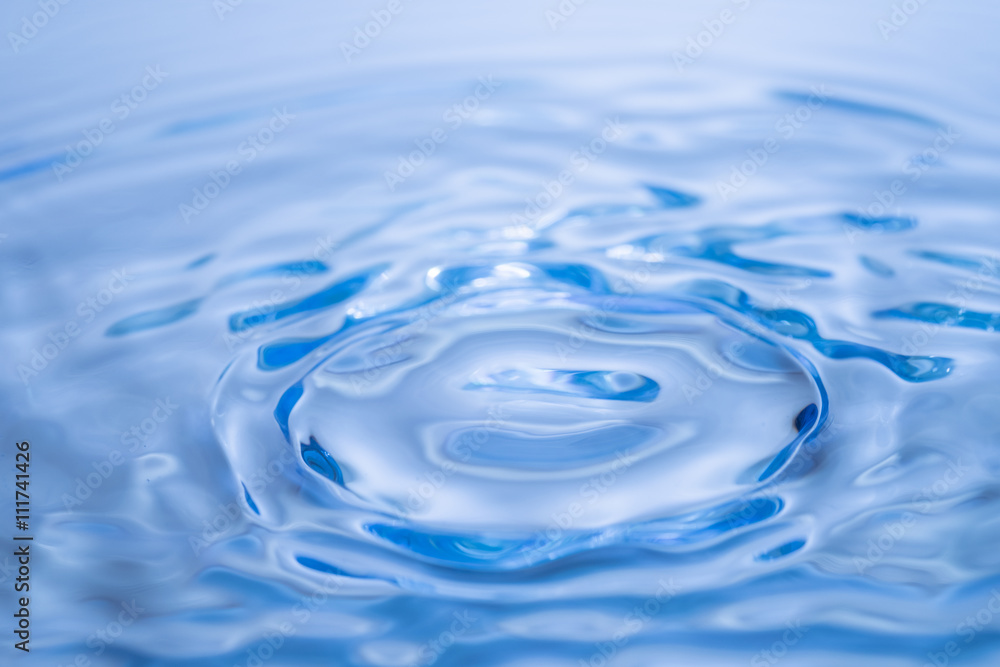 Abstract circle water drop reflection. Blue fresh water liquid t Abstract circle water drop reflection. Blue fresh water liquid t