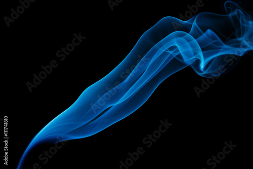 Abstract aquamarine smoke from aromatic sticks.