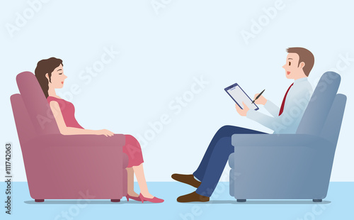psychology counselor, mental counseling, image illustration