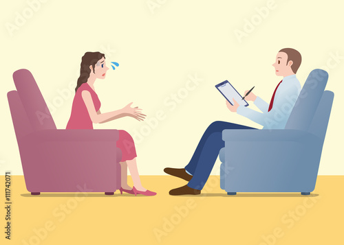 psychology counselor, mental counseling, image illustration