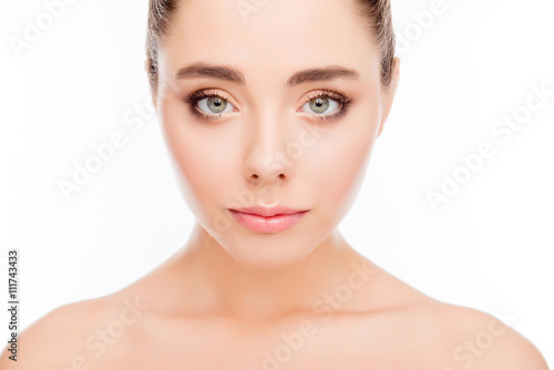 Beautiful woman's face with perfect clean smooth skin