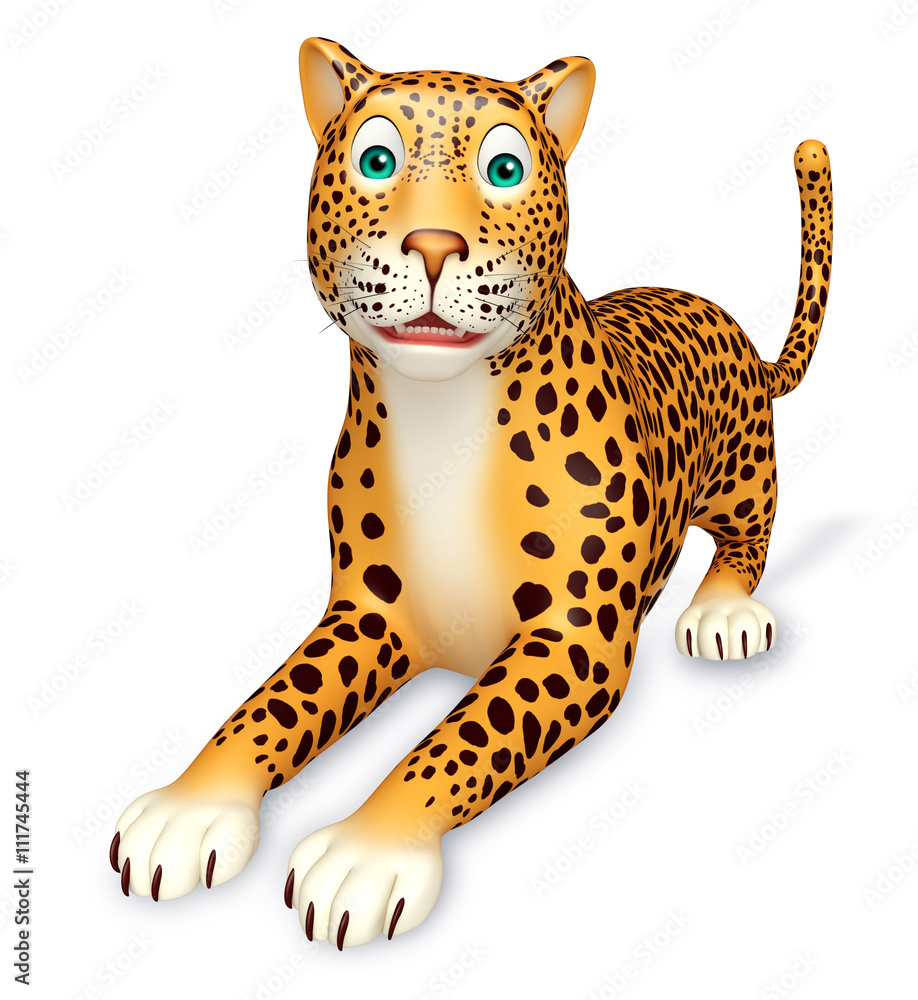 Fototapeta premium cute Leopard cartoon character