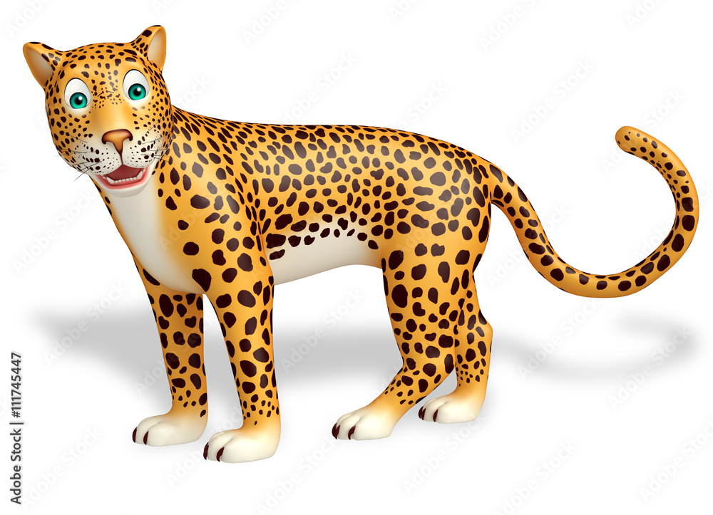 Fototapeta premium look at camera Leopard cartoon character