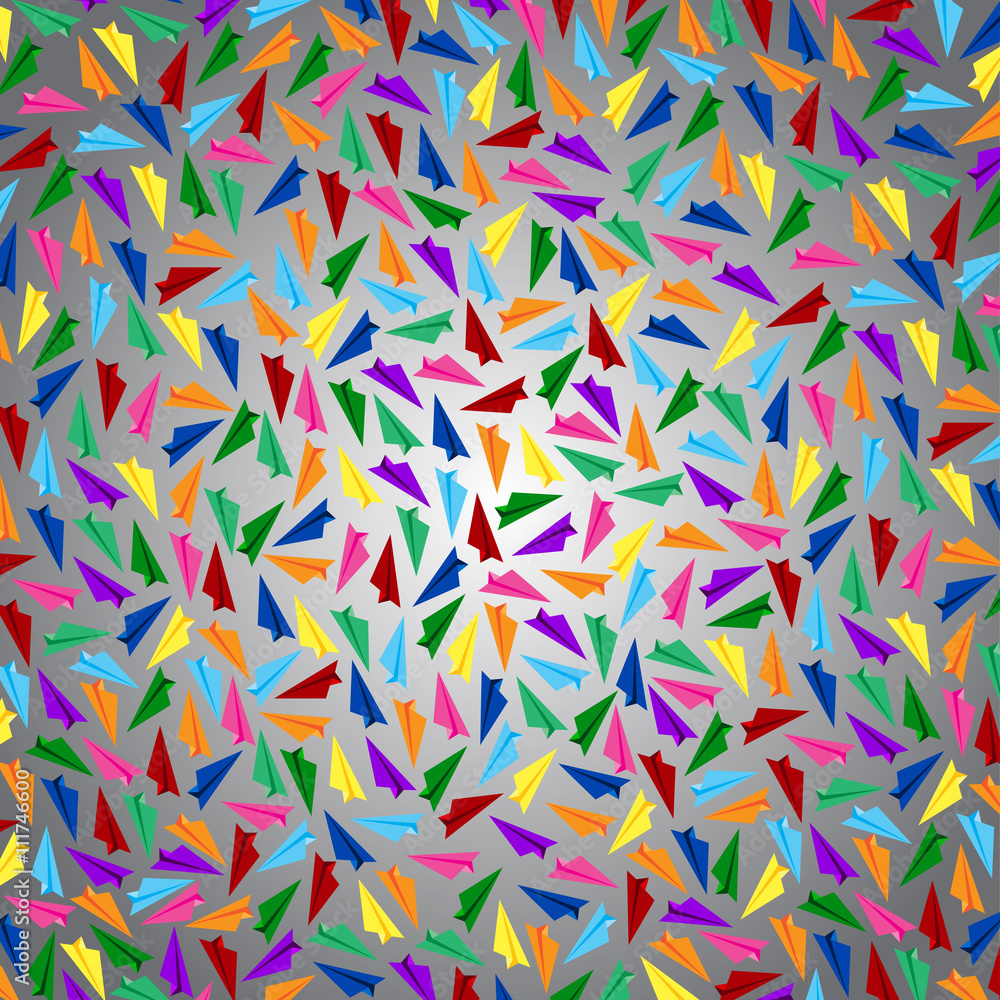 Multicolored paper airplanes. Eps 10. Multicolored paper airplanes. Eps 10.