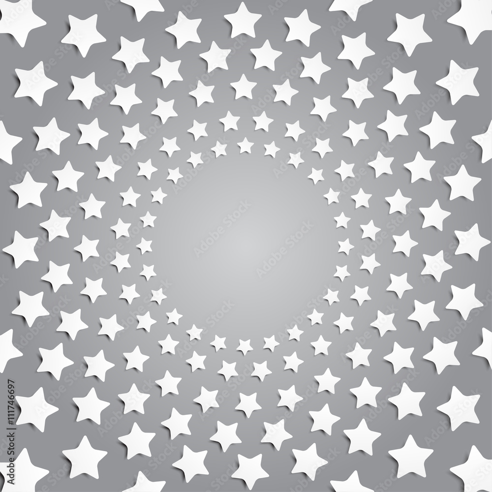 Grey stars in a circle with shadow. Eps 10. Grey stars in a circle with shadow. Eps 10.