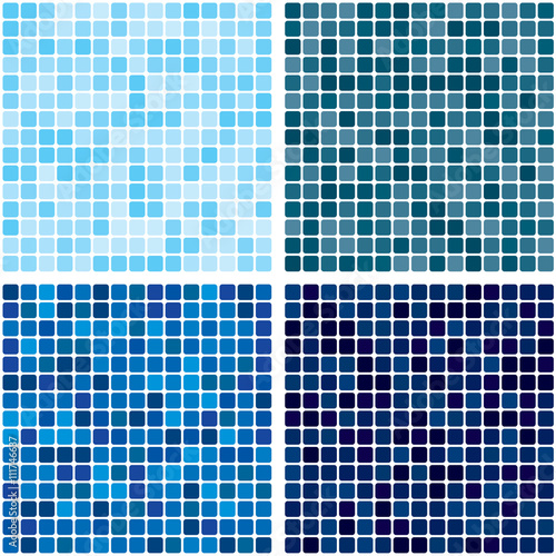 Vector background. Tiled blue mosaic. Set. Eps 10.