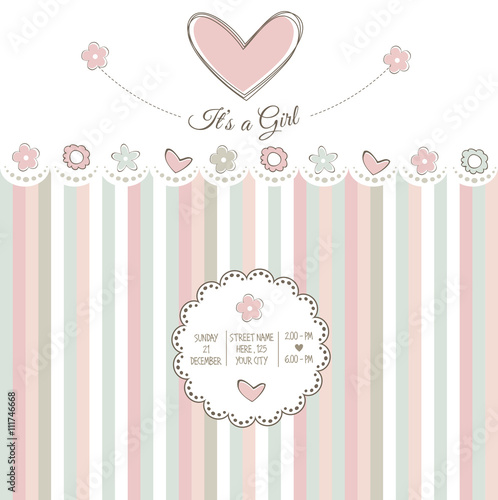 baby girl shower card