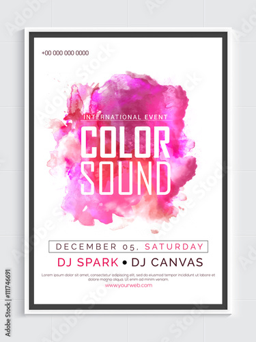 Music Party Template, Banner or Flyer design.