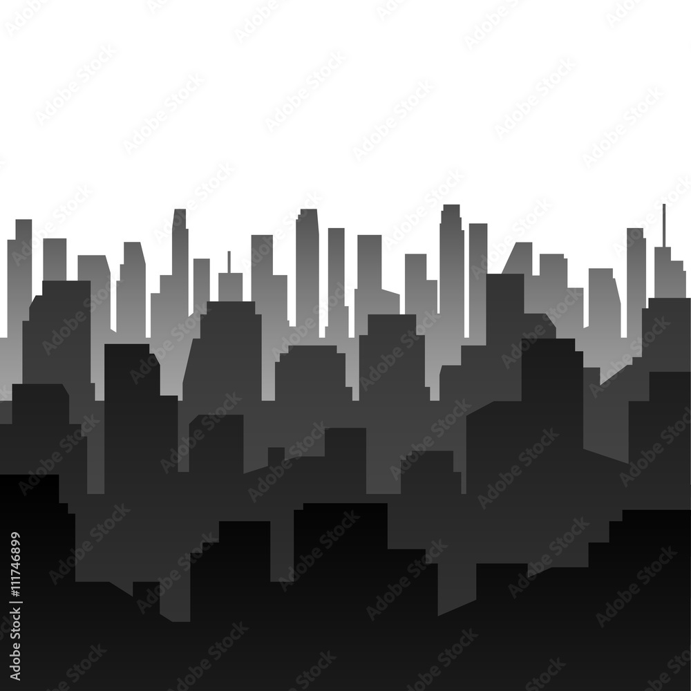 Vector background. Silhouette of the city. 