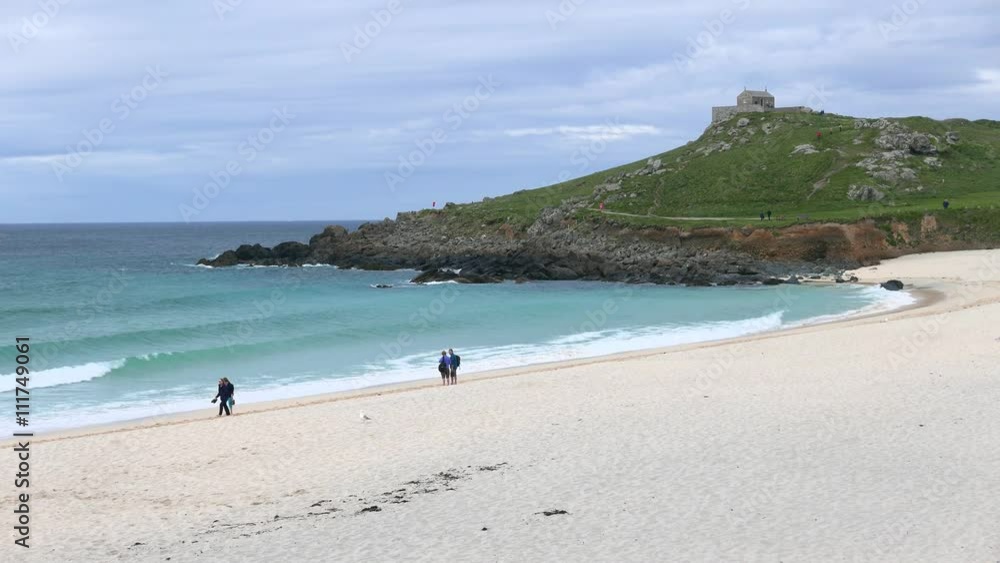 Wide angle view of Porthminster beach, St. Ives. Wide angle view of Porthminster beach, St. Ives.